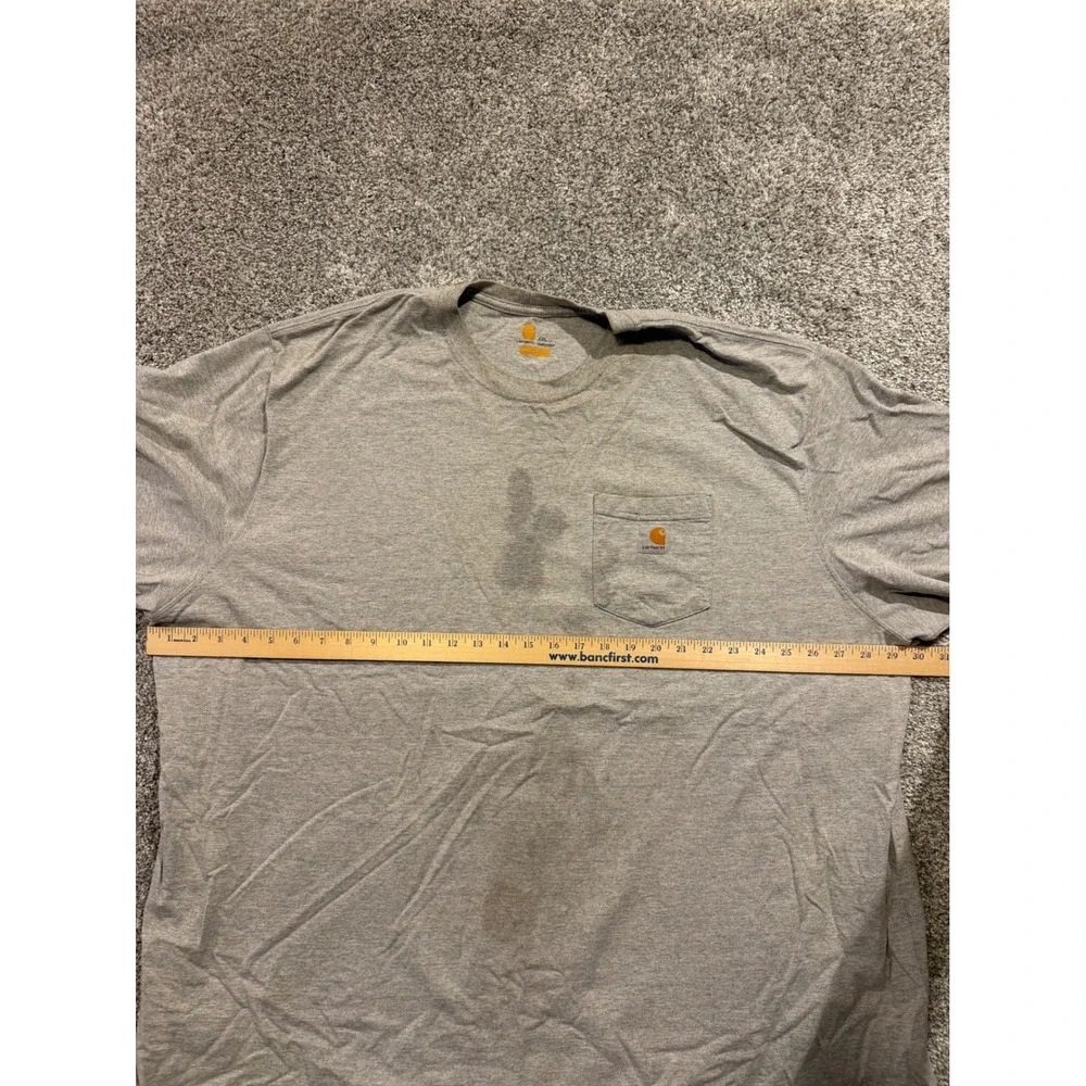 Carhartt T-Shirt Mens 4XL Gray K87 Pocket Tee Original Fit Short Sleeve Stained*